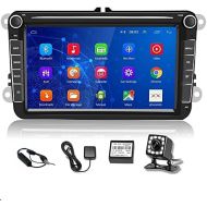 Podofo Car Radio for VW, Android Car Radio Bluetooth 8 Inch TFT Capacitive Touchscreen Car MP5 Player with GPS FM Radio Mirror Link CANBUS Included, Receiver for VW