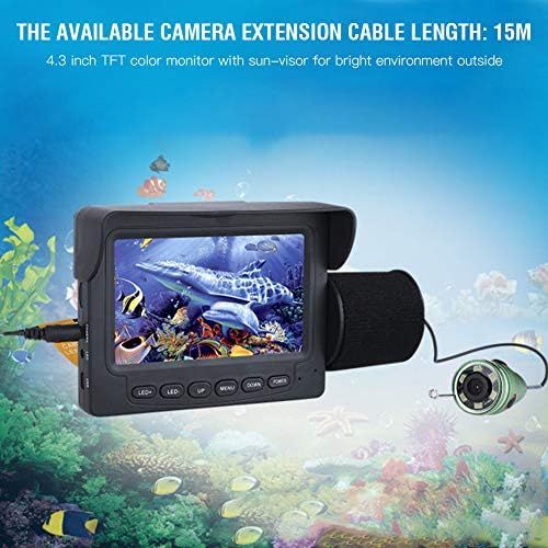  [아마존베스트]FastUU Underwater Fishing Camera, Portable Wired Fish Finder Camera LED Waterproof Camera 15M Fish Depth Camera with 4.3 LCD Monitor Infrared Lights for Ice Lake Sea Boat Kayak Fishing