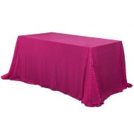 BalsaCircle TRLYC 90X156Sequin Tablecloth, Wedding Table Cloth, Sparkle Sequin Linens, Glitz, Sequin Cake Tablecloth, Sequin Tablecloth (Fuchsia Pink)