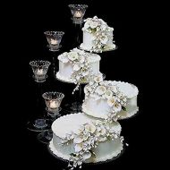 Platinumcakeware 4 Tier Clear Spiral Cascade Wedding Cake Stand (STYLE 400-A)