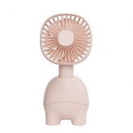 GLOBE AS Pet Shake Head Fan Rechargeable Students Portable Handheld Mute Small Fans Room Air Circulator Fan (Color : Pink)