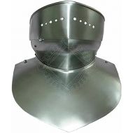 Generic GlobalMart 18GA Medieval Knight Larp steel Armor Bevor and gorget, closed version Halloween costume