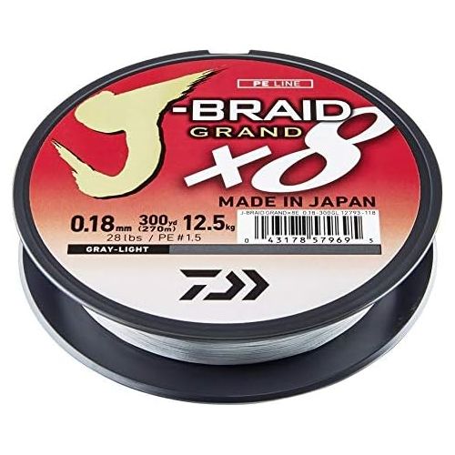 다이와 [아마존베스트]Daiwa J-Braid Grand 8-Braid 135 Metres Light Grey Braided Fishing Line