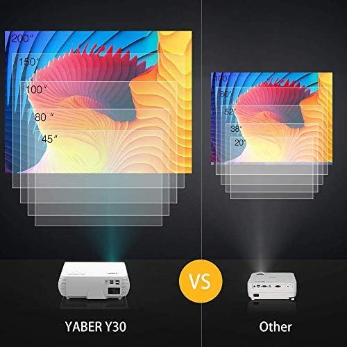  YABER Y30 Native 1080P Projector 6800 Lux Upgrade Full HD Video Projector 1920 x 1080, ±50° 4D Keystone Correction Support 4k & Zoom,LCD LED Home Theater Projector Compatible with