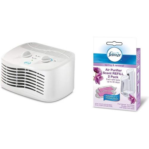  Febreze FHT170W HEPA-Type Tabletop Air Purifier with Febreze Scent Refill, Spring and Renewal, 2-Pack