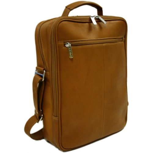  Piel Leather Laptop Shoulder Bag, Chocolate, One Size