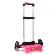 UEK Wheeled Trolley Hand Aluminium Alloy Non-folding Trolley Cart for Backpack (Pink, 6 Wheels)