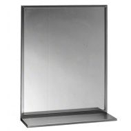 Bobrick 165 Series 430 Stainless Steel Channel Frame Glass Mirror, Bright Finish, 24 Width x 30 Height