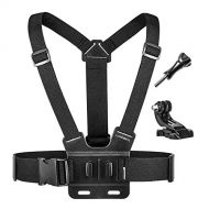 Luxebell Chest Mount Harness Strap for Gopro Hero 8 7 6 5 4 3 3+ Max Session Black Silver Fusion and Sjcam with J-Hook - Fully Adjustable Strap Size