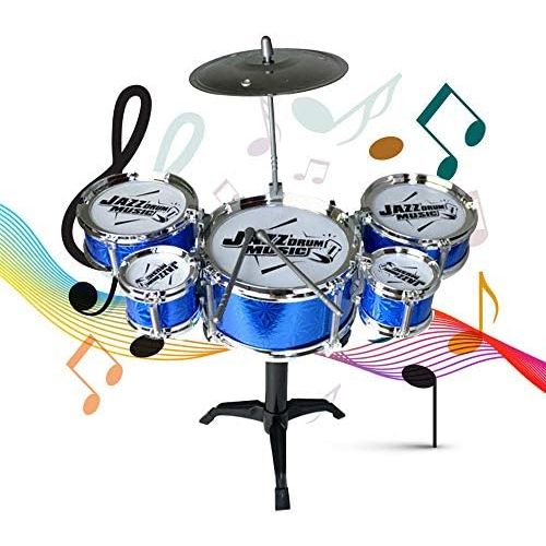  [아마존베스트]SKLOER Kids Drum Set Toddler Instrument Set Educational Percussion Stimulating Children’s Creativity Drum Set for Kids Ages 3-5 Boys and Girls Ideal Gift Blue