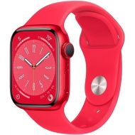 Apple Watch Series 8 [GPS + Cellular, 41mm] - Red Aluminum Case with Red Sport Band, S/M (Renewed)