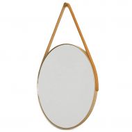 GYX-Bathroom Mirror Round Hanging Mirror, 40x59cm Living Decoration Cosmetic Mirror Shaving Mirror Bathroom with Chain Wall Mirror - Wood