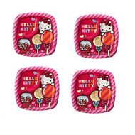 Party Express Hello Kitty 2-Section Divided Birthday Party 7 Dessert Cake Paper Plates - 32 Count
