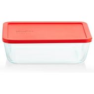 Pyrex Simply Store Glass Food Storage Container, Snug Fit Non-Toxic Plastic BPA-Free Lids, Freezer Dishwasher Microwave Safe, 11 Cup