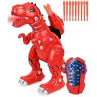 Click N Play Remote Control Dinosaur Highly Intelligent Fire Breathing Dinosaur Robot with Loads of Features, Programmable, Entertains, Sings, Dances, Shoots Arrows, Askes Riddles