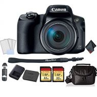 Canon PowerShot SX70 HS Digital Camera Bundle with 2X 32GB Memory Cards + SD Card USB Reader + LCD Screen Protectors and More -International Version