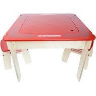 [무료배송]Visit the Magformers Store Magformers Red Square Wooden Table, Educational Magnetic Geometric Shapes Tiles Building STEM Toy Set Ages 3+