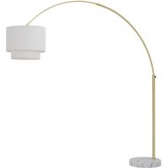 AF Lighting 9125-FL Brushed Gold Arched Floor Lamp with Fabric Shade