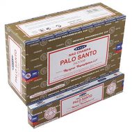 인센스스틱 Satya Sai Baba Satya Nag Champa - Palo Santo Incense Sticks | 12 Packs x 15 Grams | Box of 180 Grams | Export Quality