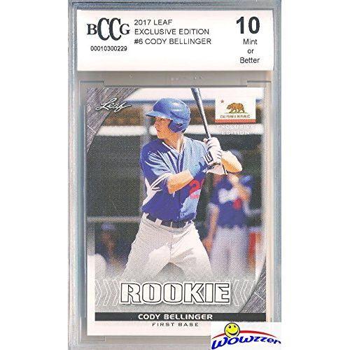  Cody Bellinger 2017 Leaf EXCLUSIVE EDITION #6 ROOKIE Card Graded HIGH BECKETT 10 MINT! Awesome HIGH GRADE Rookie Card of Los Angeles Dodgers Home Run Slugger! WOWZZER!