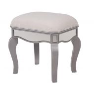 Decor Central ADMFX6-3132S Dressing Stool 18 Hand Rubbed Antique Silver Finish