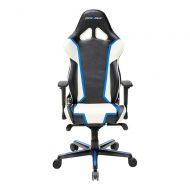 DXRacer Premium Racing Bucket Gaming Chair  Ergonomic & Comfortable  Desk & Executive PVC Chair with Padded Pillows  Color: Black/White/Blue Series: Racing DOH/RH110/NWB Newedg