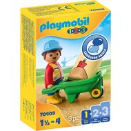 Playmobil Construction Worker with Wheelbarrow 70409 1.2.3 for Young Kids