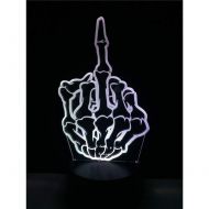 KKXXYD Skull Middle Finger Shaped 3D Lamplight Led USB Mood Night Light Multicolor Table Lamp