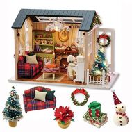 Kisoy Romantic and Cute Dollhouse Miniature DIY House Kit Creative Room Perfect DIY Gift for Friends,Lovers and Families(Sunny Holiday Time)