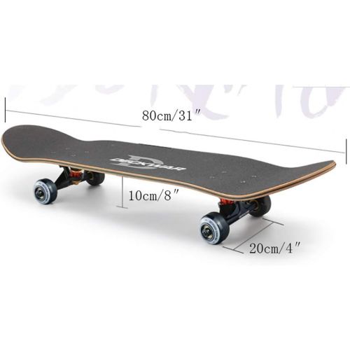  JH Four-Wheeled Skateboard 31 Inches (80cm) 6-12 Years Old and Above Young People/Adult Professional Action Type (Arctic) Double Tilt Skateboard