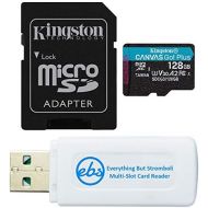 Kingston 128GB SDXC Micro Canvas Go! Plus Memory Card & Adapter Works with GoPro Hero 7 Black, Silver, Hero7 White Camera (SDCG3/128GB) Bundle with (1) Everything But Stromboli TF