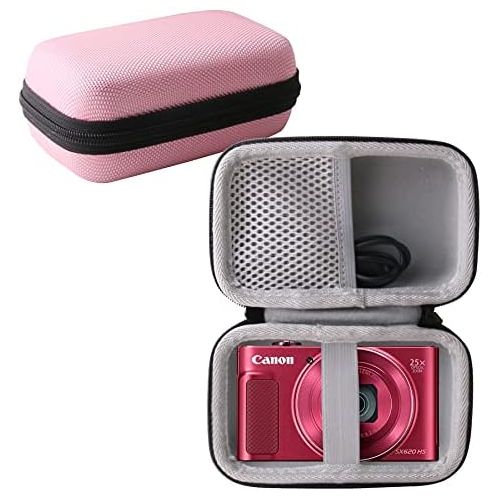  WERJIA Hard Carrying Case Compatible with Canon PowerShot SX720 SX620 SX730 SX740 G7X Digital Camera (Storage case, Pink)