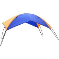 Baoblaze Lightweight Folding Sun Shelter Sailboat Awning Top Cover Fishing Tent Sun Shade Rain Canopy for Inflatable Kayak Canoe Boat Top Kit with Hardware - 2-Person