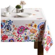 Maison d Hermine Happy Florals 100% CottonTablecloth for Kitchen Dining | Tabletop | Decoration | Parties | Weddings | Spring/Summer [High Summer (Rectangle, 60 Inch by 90 Inch)]