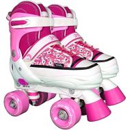Best Sporting ABEC 7 Carbon Pink White Adjustable Roller Skates, 32-35