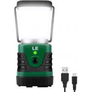 Lighting EVER LE LED Camping Lantern Rechargeable, 1000LM, 4 Light Modes, 4400mAh Power Bank, IP44 Waterproof, Perfect Lantern Flashlight for Hurricane Emergency, Hiking, Home and More, USB Cabl