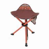 NISHANG Folding Tripod Chair, Retractable, Lazy Chair with Mesh Pocket, Camp Stool, Camping Fishing Hiking Outdoors (Color : Brown)
