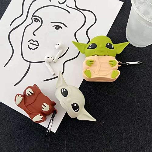  [아마존베스트]YIGEYI Silicone Case Compatible with AirPods 1 & 2, Funny Cute 3D Cartoon Case Cover [Yoda Alien]