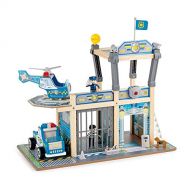 Hape Metro Police Station Play Toy Set with Sounds and Lights 2-Level Wooden Pretend Play Toy with Action Figures and Accessories