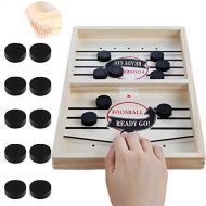 HAMSWAN Fast Sling Puck Game, Slingshot Games Toy, Table Desktop Battle 2 in 1 Ice Hockey Game, Desktop Sport Board Game, Winner Board Games Toys for Adults and Kids (13.8 in x 8.7 in)
