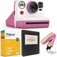 Polaroid Now i-Type Instant Camera - Pink + Polaroid Color i-Type Film (16 Sheets) + Black Album + Neck Strap - Gift Bundle