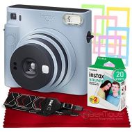 Fujifilm Instax SQ1 Instant Camera (Glacier Blue) w/Basic Accessories Bundle Includes Instax Square Instant Film (20 Exposures), Camera Strap, Color Plastic Frames and More