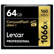 Lexar Professional 1066x 64GB CompactFlash Card, Up to 160MB/s Read, for Professional Photographer, Videographer, Enthusiast (LCF64GCRBNA1066)