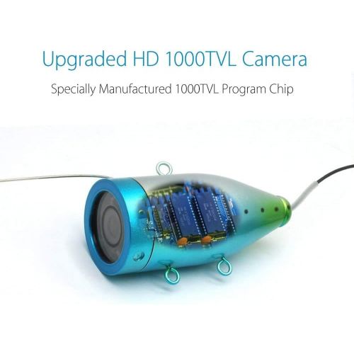  [아마존베스트]Eyoyo Portable Underwater Fishing Camera Waterproof 1000TVL Video Fish Finder 7 inch LCD Monitor 12pcs IR Infrared Lights for Ice Lake and Boat Fishing (30m Cable)