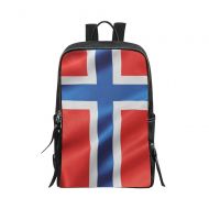 INTERESTPRINT InterestPrint Waving Norway Flag Unisex School Bag Outdoor Casual Shoulders Backpack Travel Daypacks for Women Men Kids