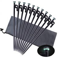 Yiliaw Tent Stakes, Heavy Duty Camping Stakes 12-Inch/8-Inch Forged Steel Tent Pegs Camping Stakes for Rocky/Hard Places