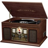 Victrola Nostalgic 6-in-1 Bluetooth Record Player & Multimedia Center with Built-in Speakers - 3-Speed Turntable, CD & Cassette Player, AM/FM Radio | Wireless Music Streaming | Esp
