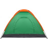 Generic Camping Tent for 2-Person Outdoor Instant Cabin Tent Waterproof Easy Setup Beach Tent Sun Shelter for Hiking Backpacking Trekking （Orange +Green）