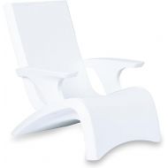 Step2 Vero Adirondack Chair, Stylish Poolside Lounger, Fade-Resistant, Waterproof Patio Furniture for Sun Shelf, Use in Pools up to 9-Inches of Water, Weighted, White