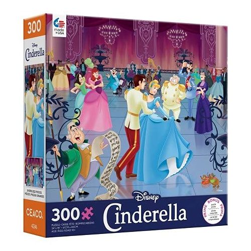  Ceaco 300 Piece Disney Collection, Cinderella Jigsaw Puzzle, Kids Oversized Pieces